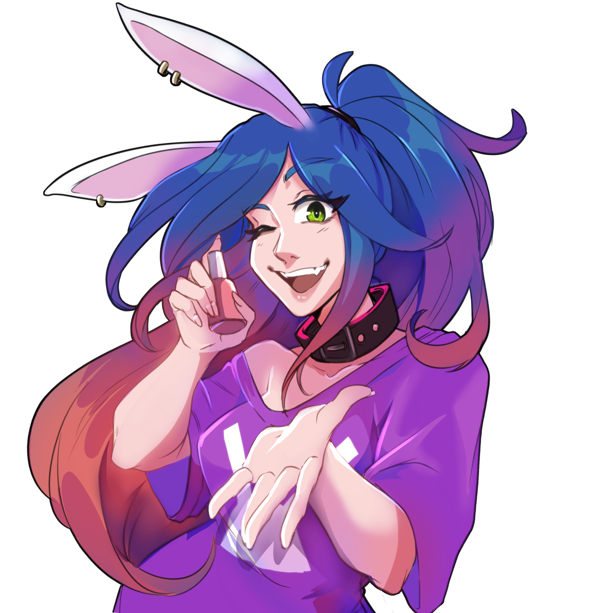 chii with a bottle of nail polish